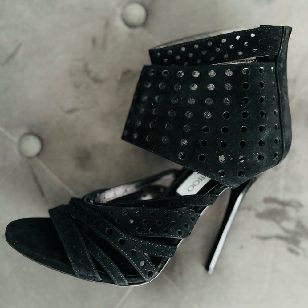 Jimmy Choo Black Stiletto Heels with Cutout Details